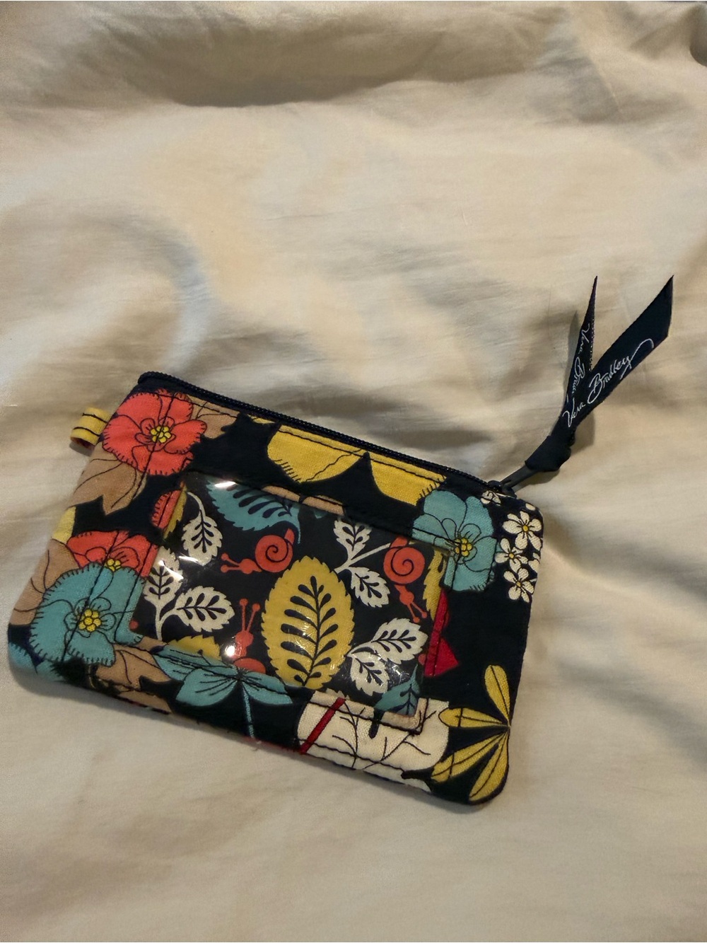 Vera Bradley Floral Zip ID Coin Purse Card Holder